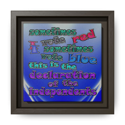 declaration of the independents - framed canvas art (blue-white wave)