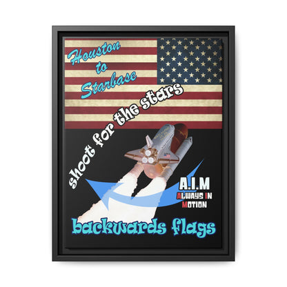 shoot for the stars - framed canvas art (black)