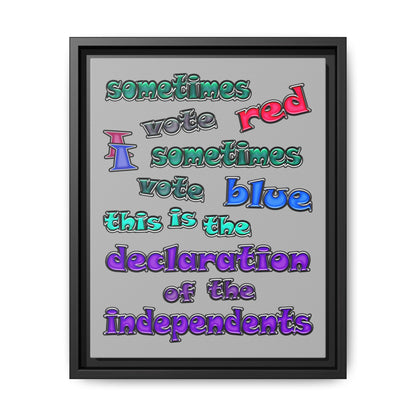 declaration of the independents - framed canvas art (light grey)