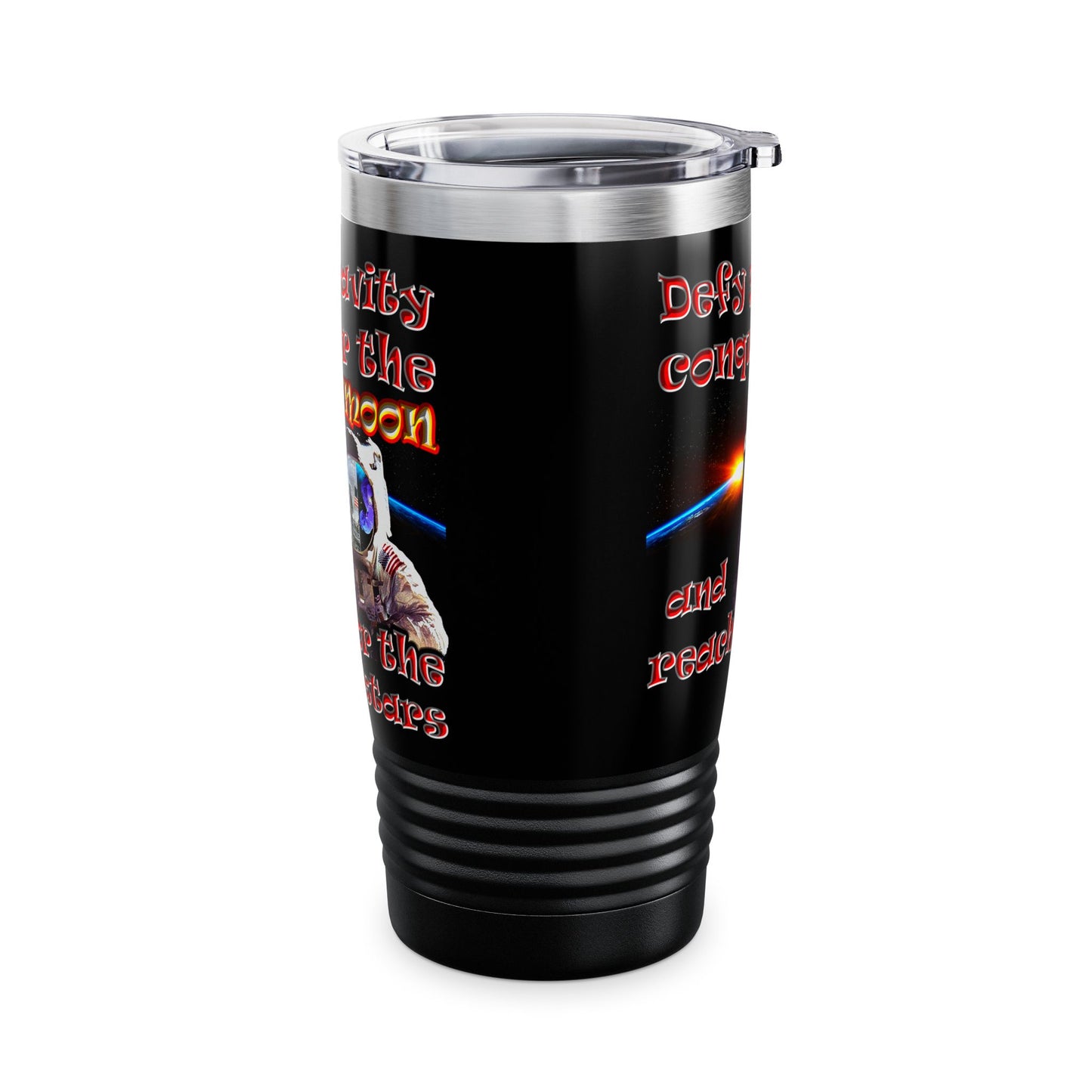 defy conquer reach - Ringneck Tumbler, 20oz (black)
