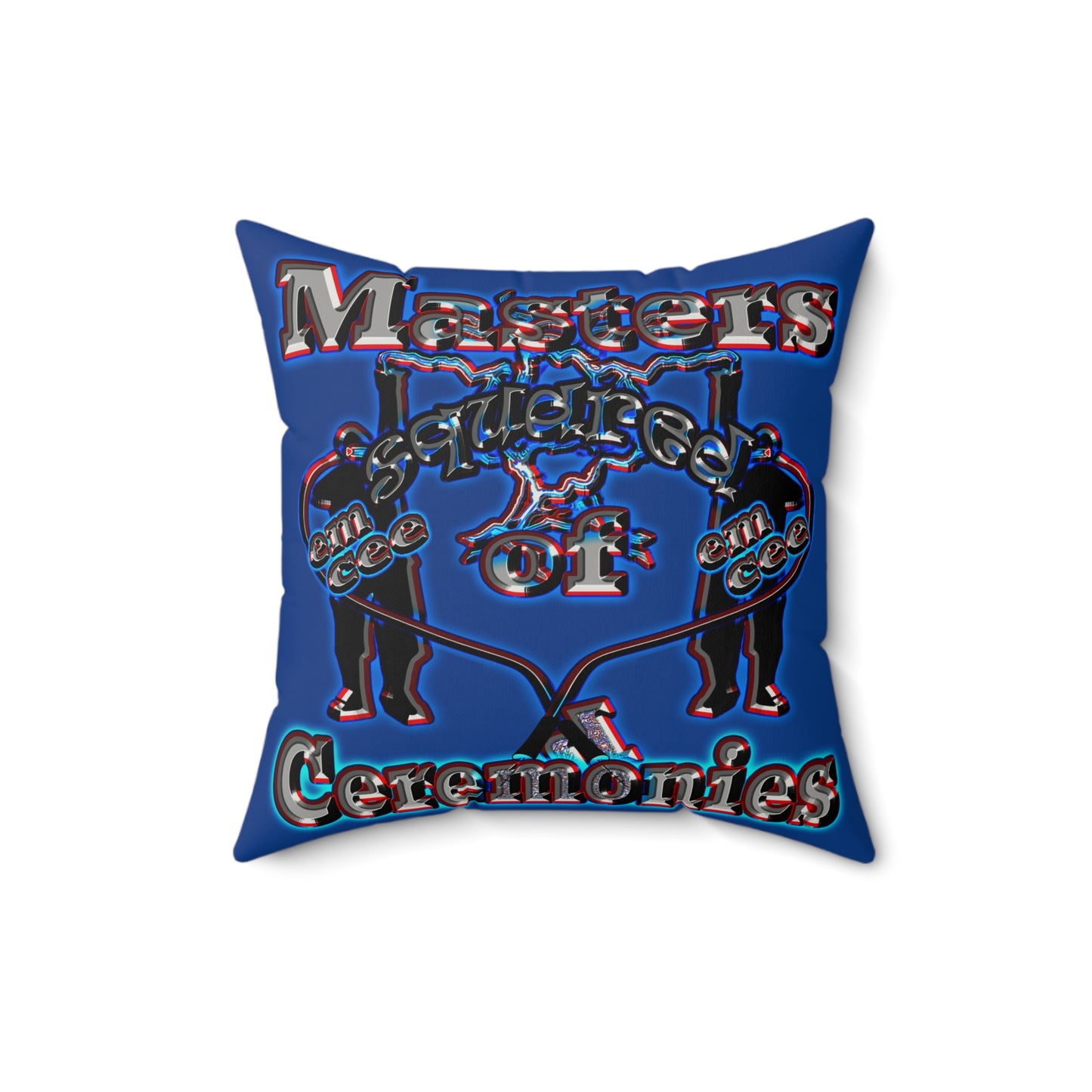 em cee squared - Faux Suede Square Pillow - (dark blue)