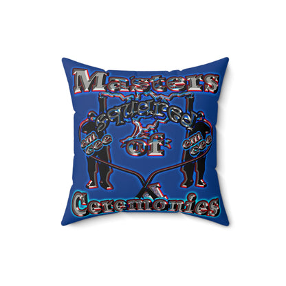 em cee squared - Faux Suede Square Pillow - (dark blue)