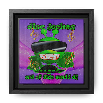 disc jockey - framed canvas art (purple-pink wave)