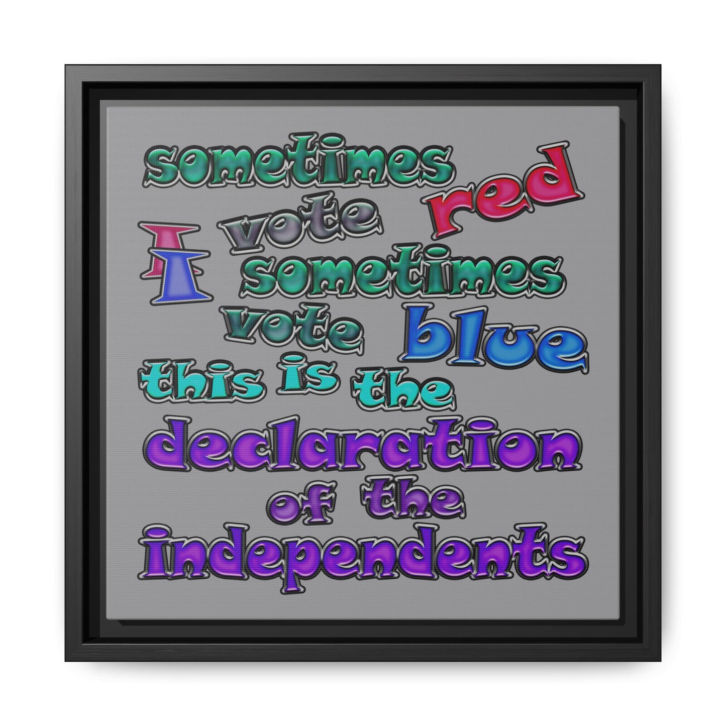 declaration of the independents - framed canvas art (grey)