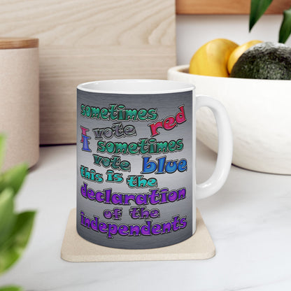 declaration of the independents - White Mug (brushed nickel)