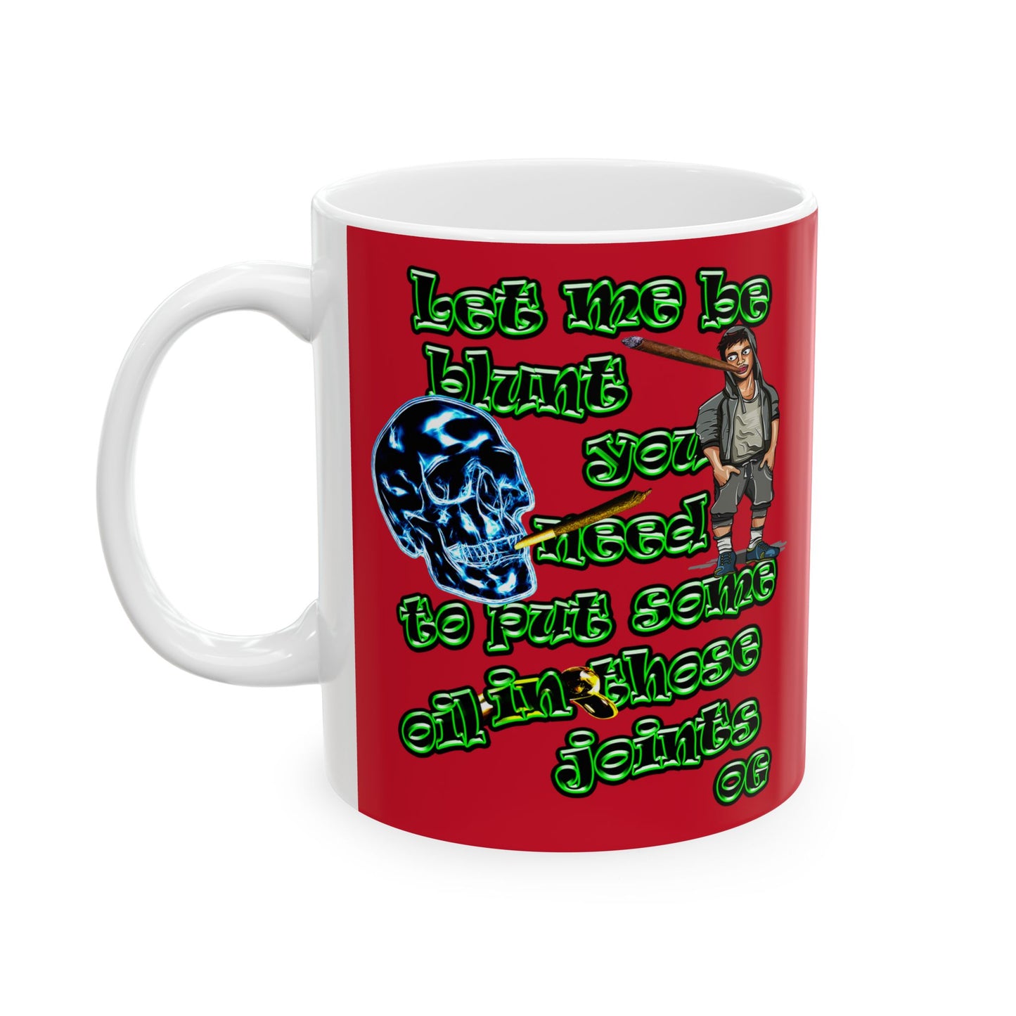 og - White Mug (dark red)