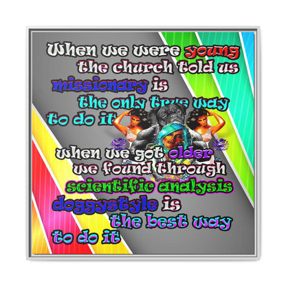 doggystyle - framed canvas art (rainbow split)
