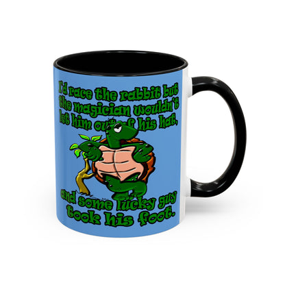turtle race - Accent Mug (light blue)