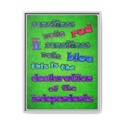 declaration of the independents - framed canvas art (green turf)
