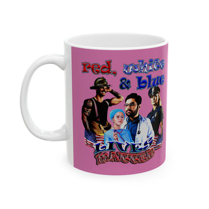 rw&b lives matter - White Mug (light pink)