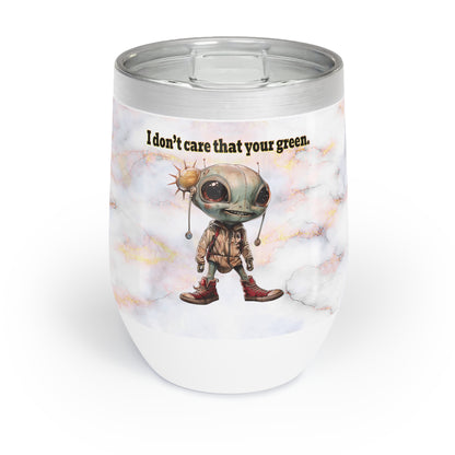I don't care that your grey - Chill Wine Tumbler (white marble)