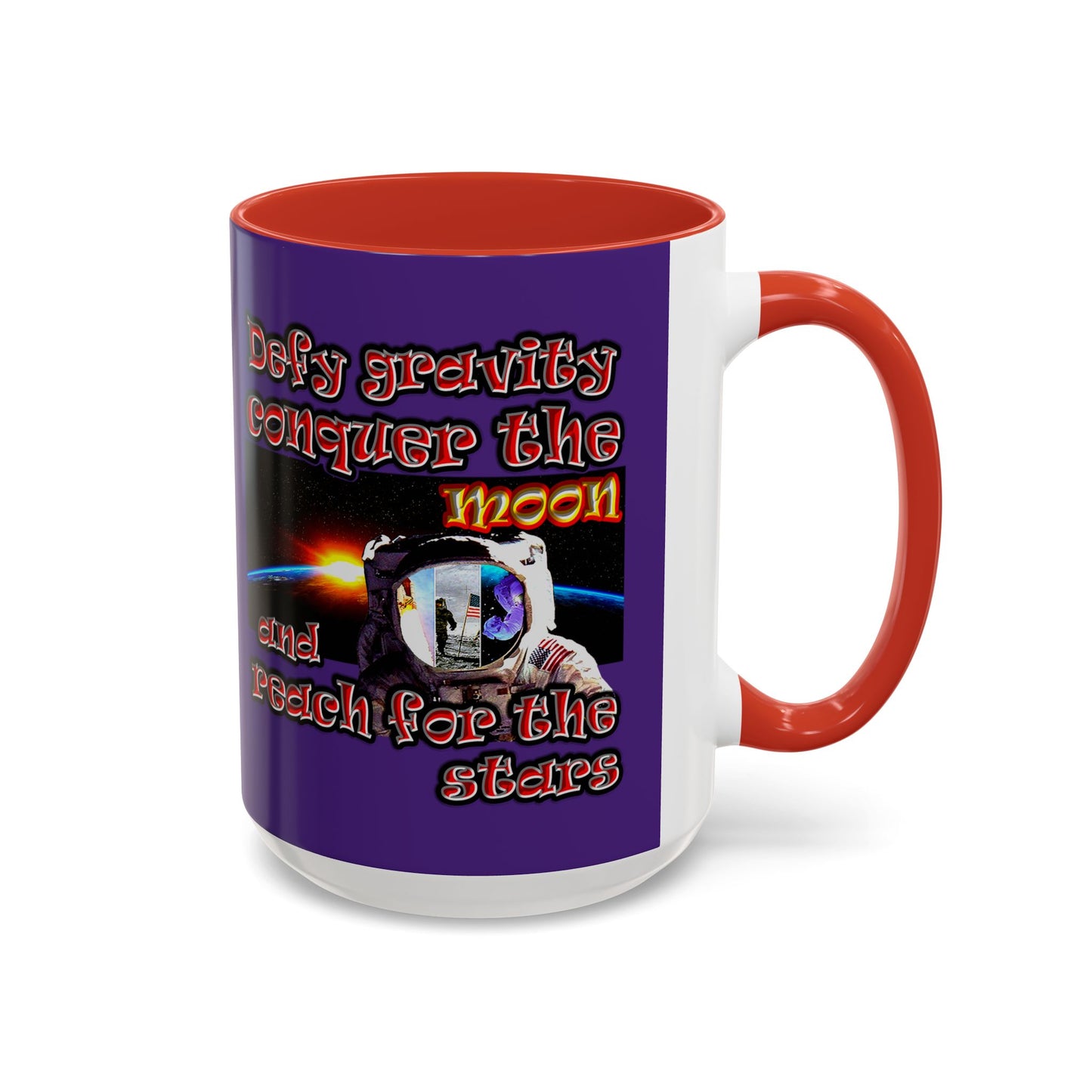 defy conquer reach - Accent Mug (purple)