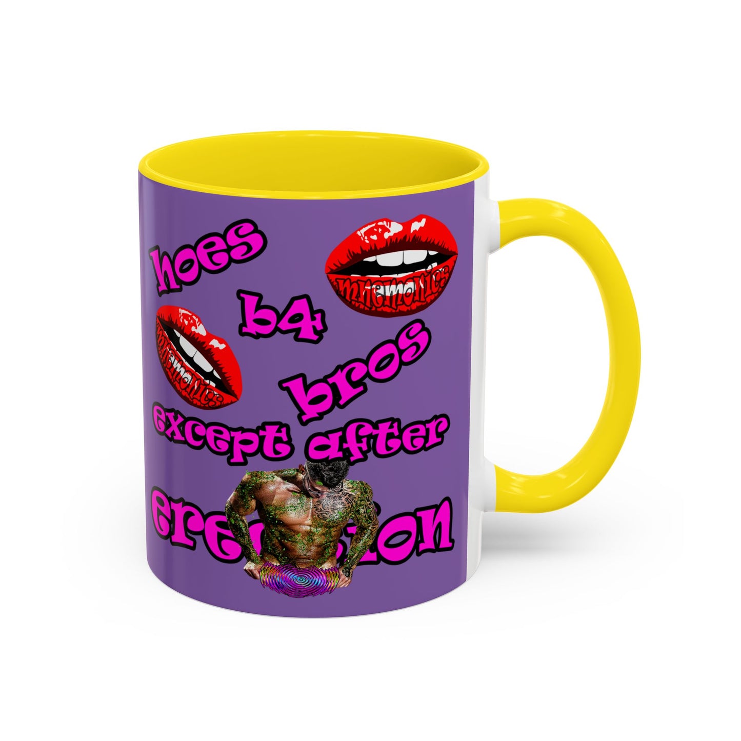 hoes b4 bros - Accent Mug (light purple)