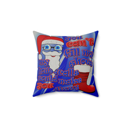 santa's shoes - Faux Suede Square Pillow - (blue-white wave)