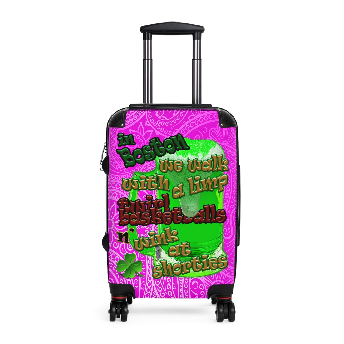 celtics logo - Suitcase (pink swirl)