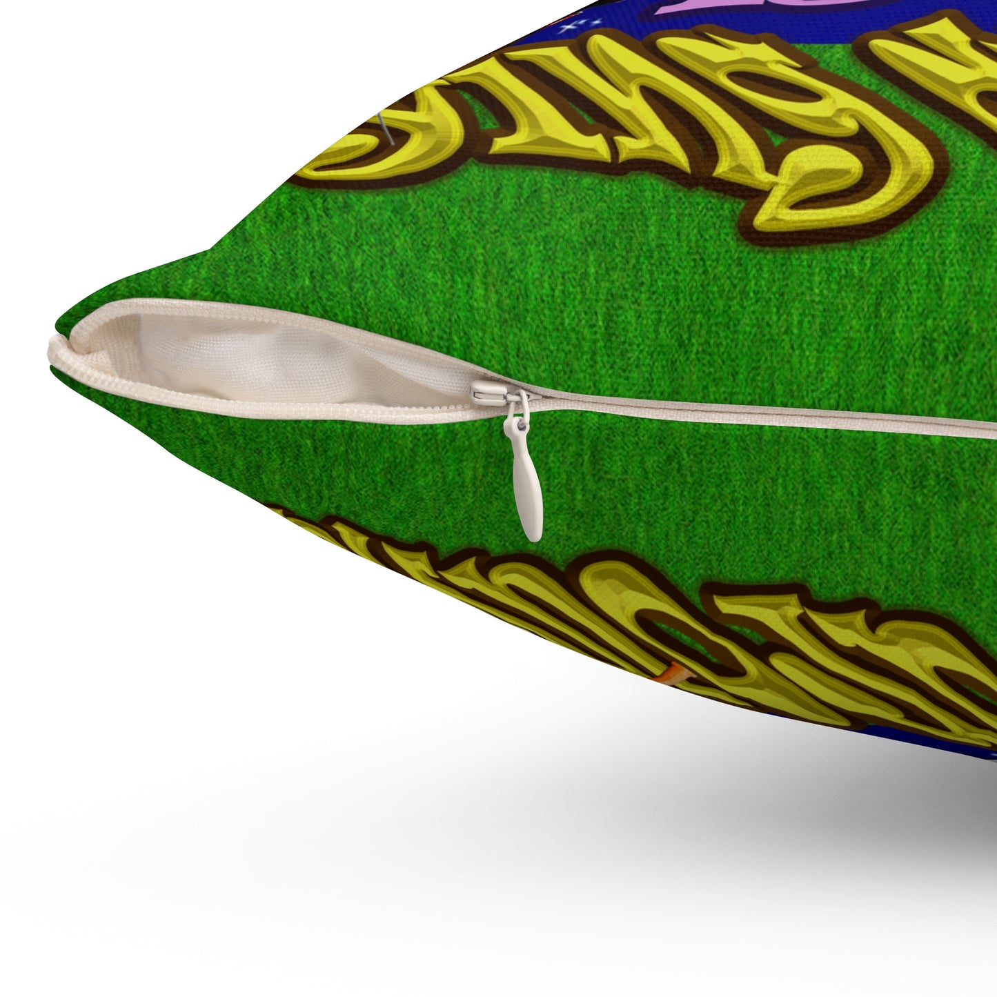 the bum's shit - Spun Polyester Square Pillow - ('snoops' background)