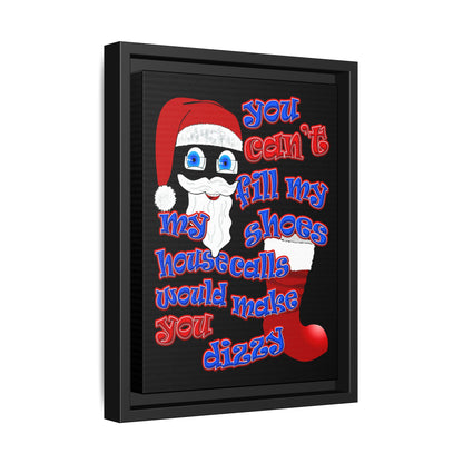 santa's shoes - framed canvas art (black)