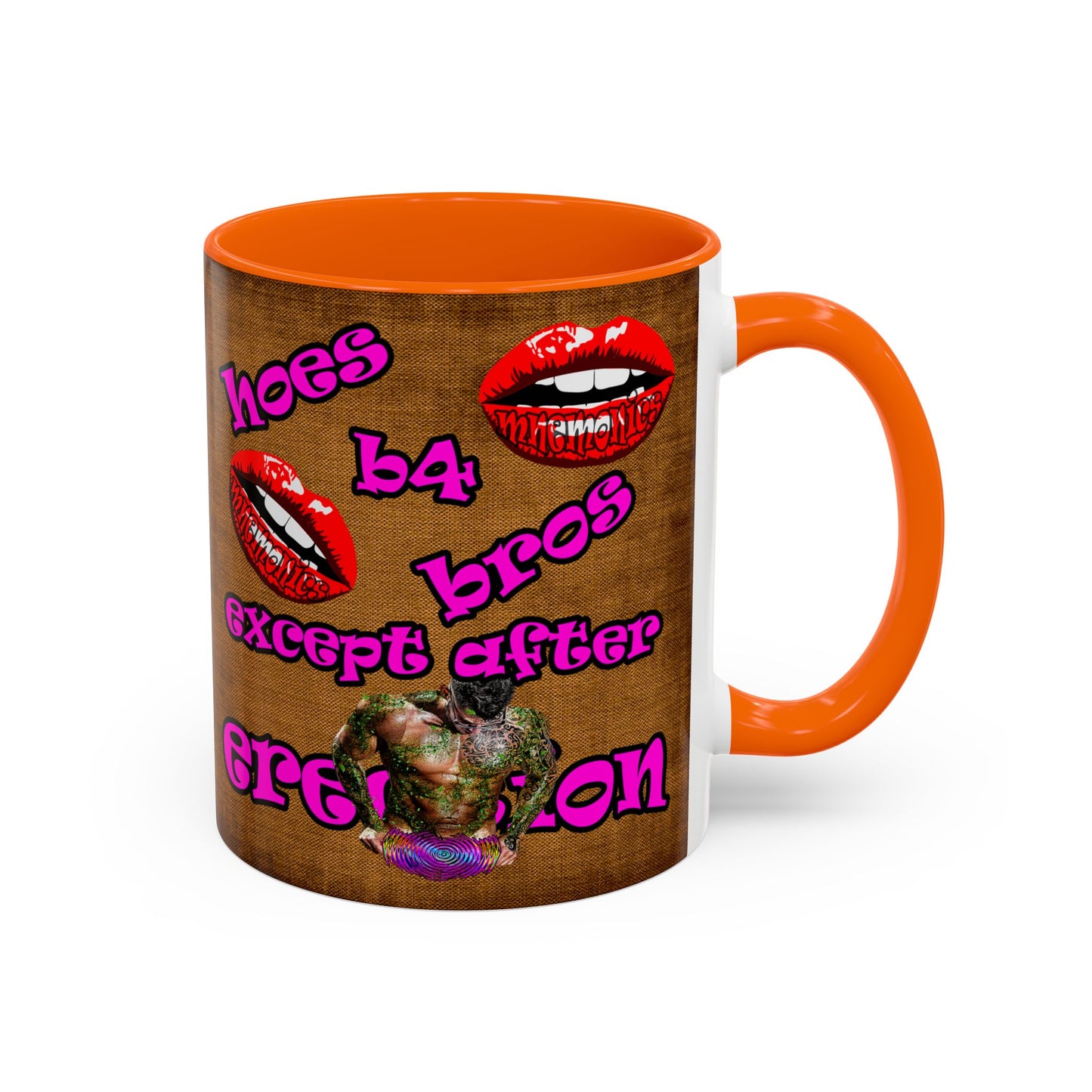 hoes b4 bros - Accent Mug (brown papyrus)