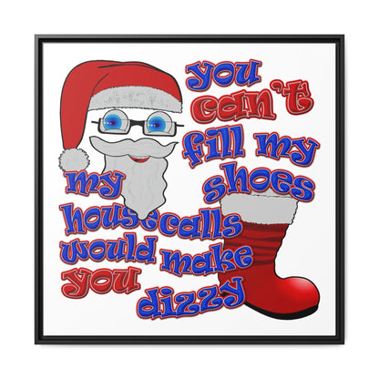 santa's shoes - framed canvas art (white)