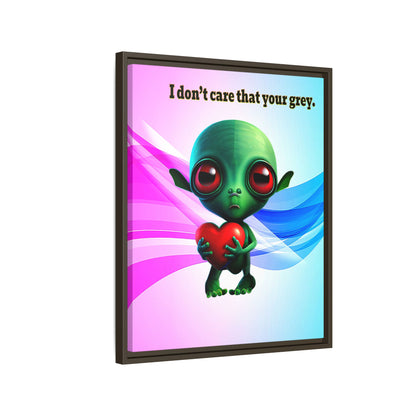 I don't care that your grey - framed canvas art (light blue-pink wave)