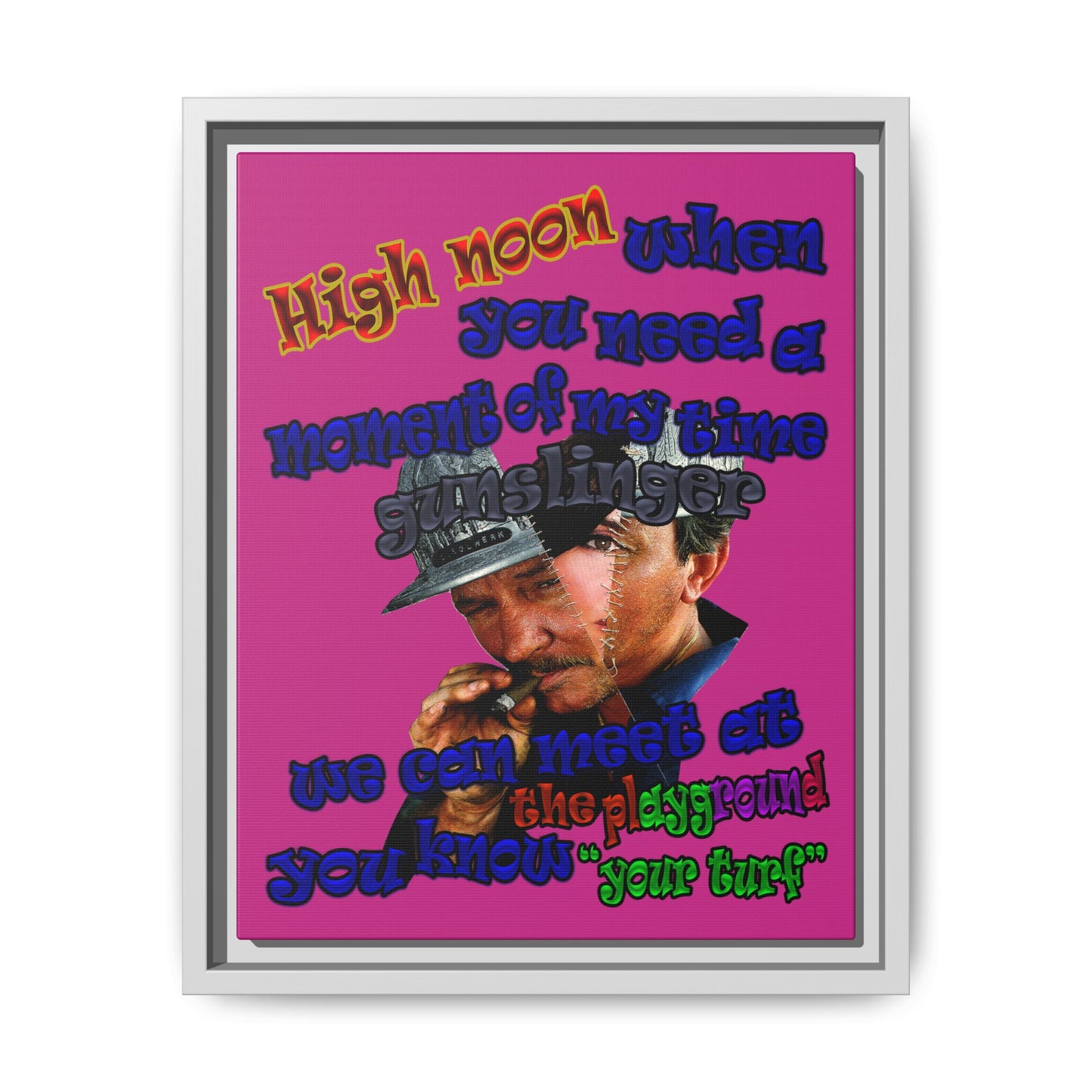 high noon - framed canvas art (pink)