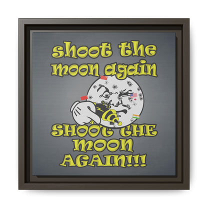 shoot the moon again - framed canvas art (grey-light grey)