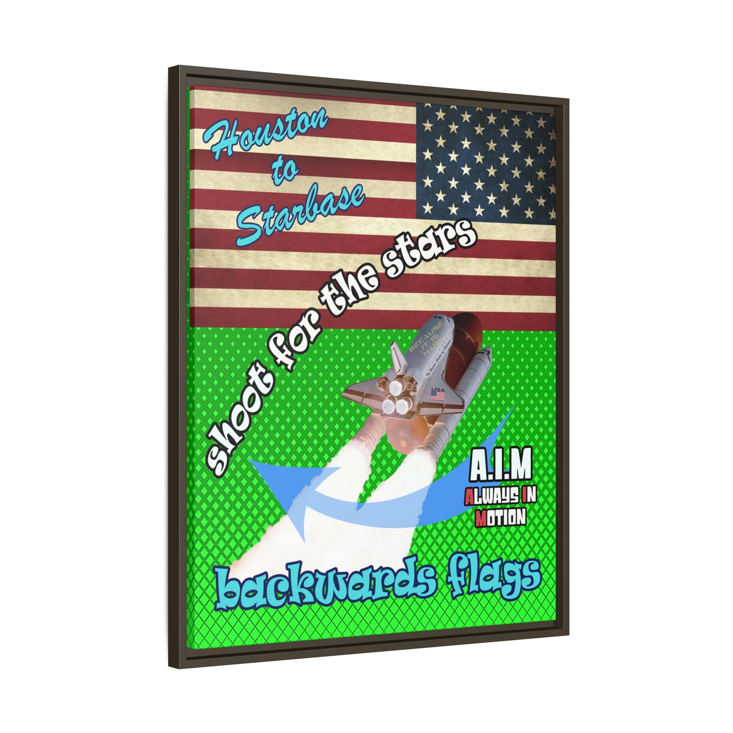 shoot for the stars - framed canvas art (logo green)