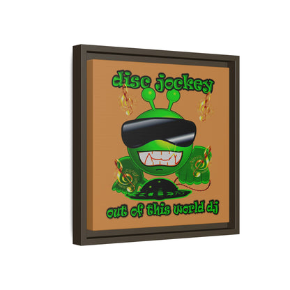 disc jockey - framed canvas art (light brown)