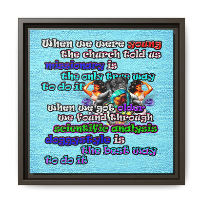 doggystyle - framed canvas art (faded blue)