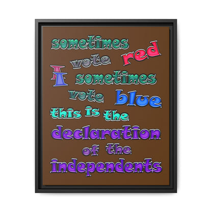declaration of the independents - framed canvas art (brown)