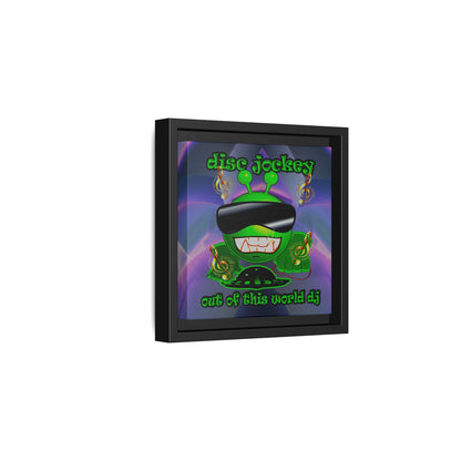 disc jockey - framed canvas art (grey-pink wave)