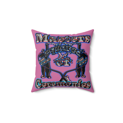 em cee squared - Faux Suede Square Pillow - (light pink)