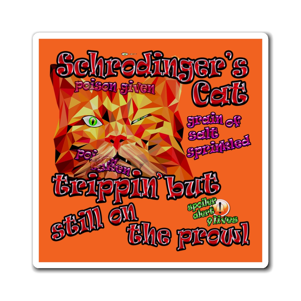schrodinger's cat - Magnets - (orange)