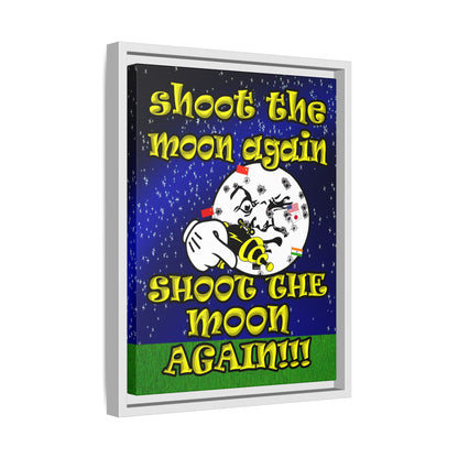 shoot the moon again - framed canvas art ('snoops' background)