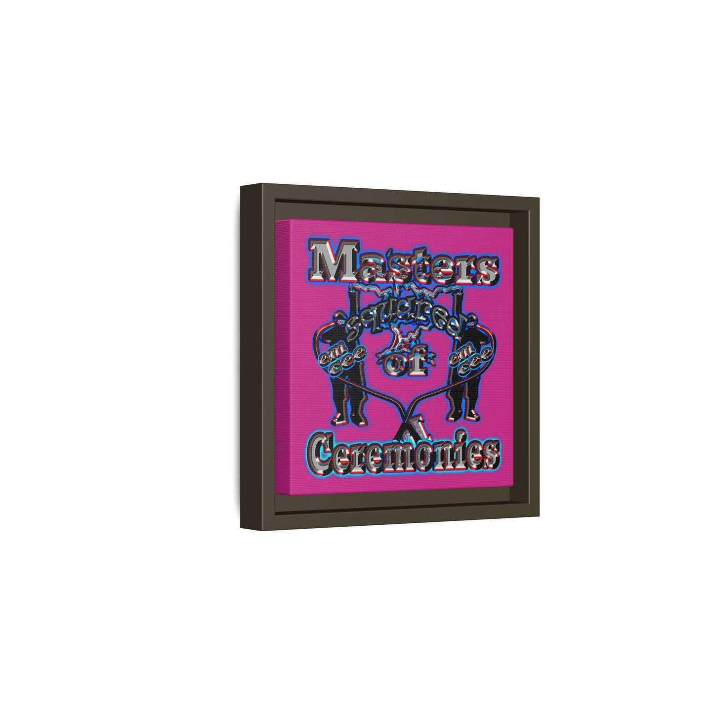 em cee squared - framed canvas art (pink)