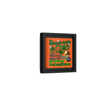 christmas spirits of boston - framed canvas art (orange)