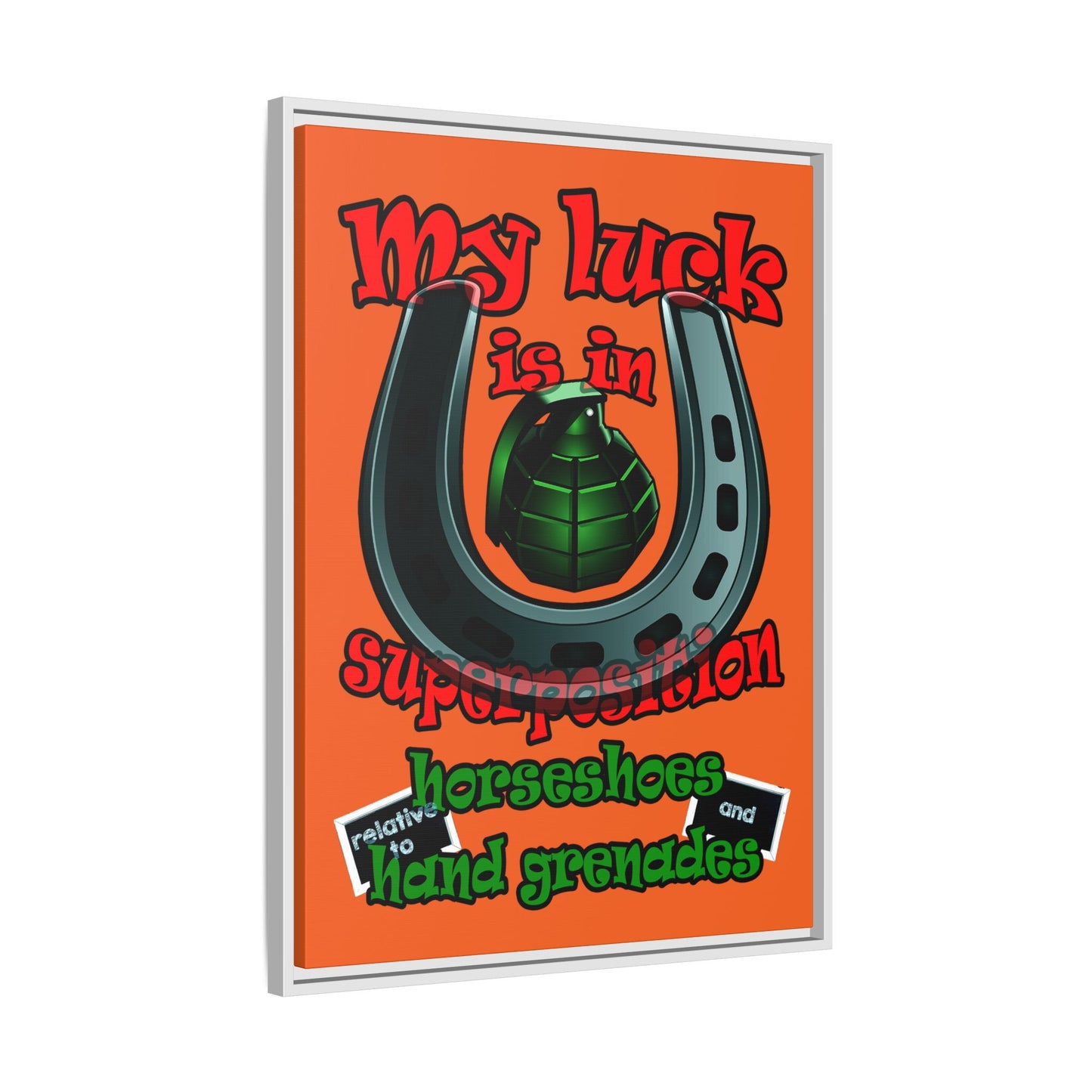 my luck - framed canvas art (orange)