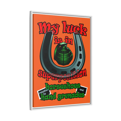 my luck - framed canvas art (orange)