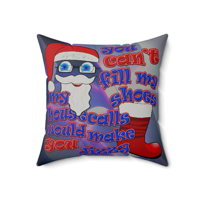 santa's shoes - Faux Suede Square Pillow - (grey-pink wave)