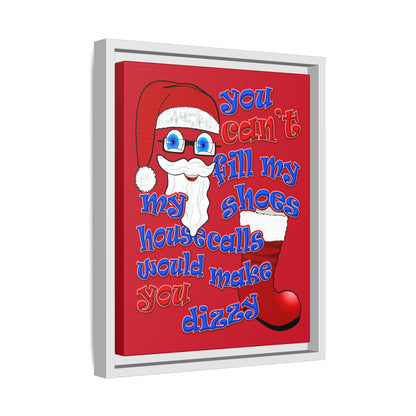 santa's shoes - framed canvas art (dark red)