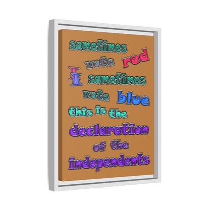 declaration of the independents - framed canvas art (light brown)