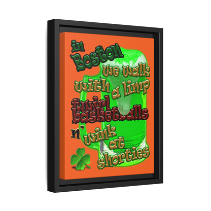 celtics logo - framed canvas art (orange)