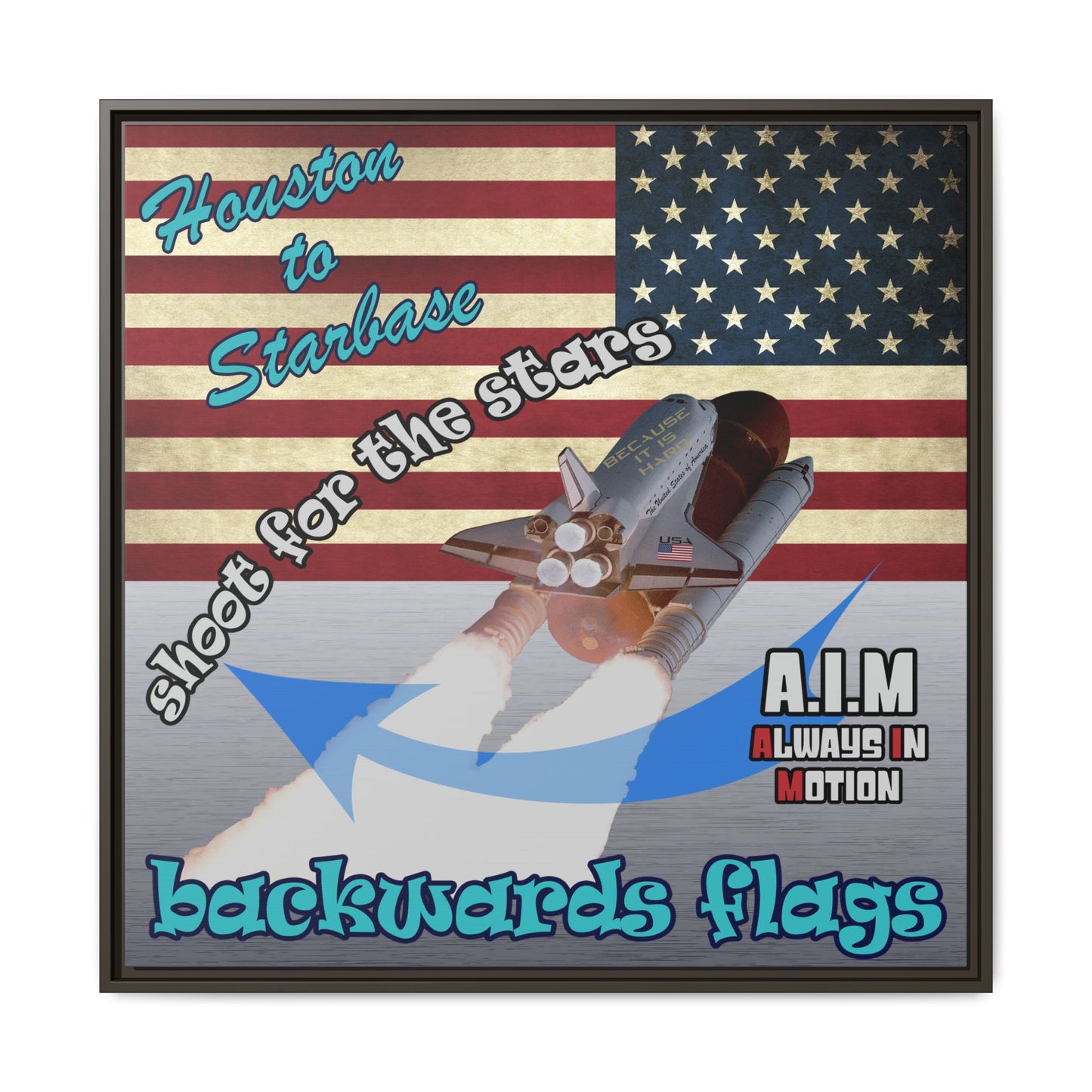 shoot for the stars - framed canvas art (brushed nickel)