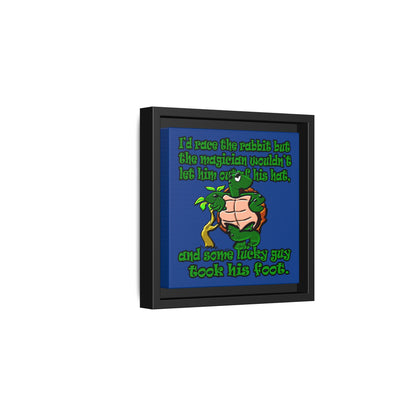 turtle race - framed canvas art (dark blue)
