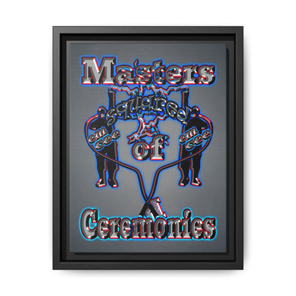 em cee squared - framed canvas art (grey-light grey)