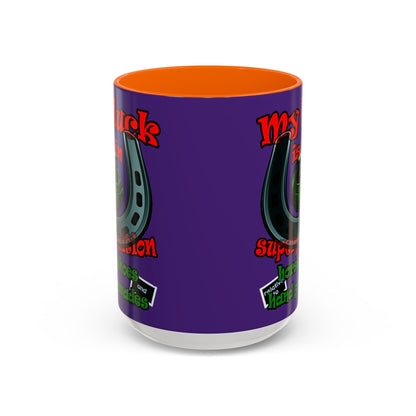 my luck - Accent Mug (purple)
