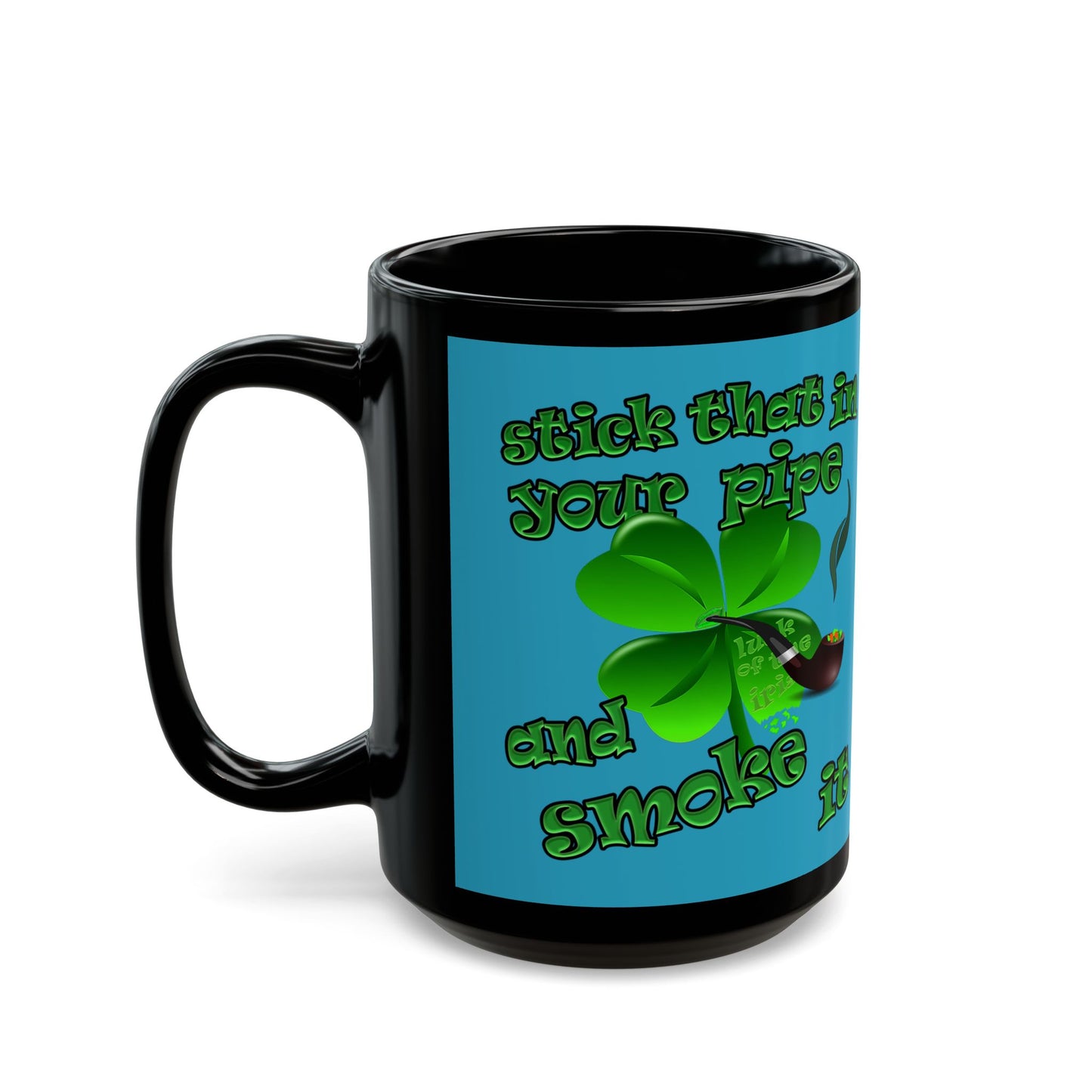 celtics logo - Black Mug (turquoise)