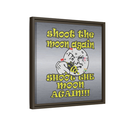 shoot the moon again - framed canvas art (brushed nickel)