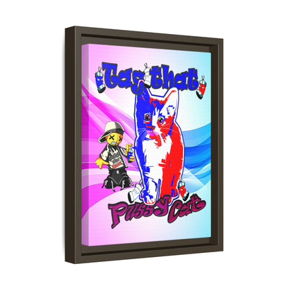 tag that - framed canvas art (light blue-pink wave)