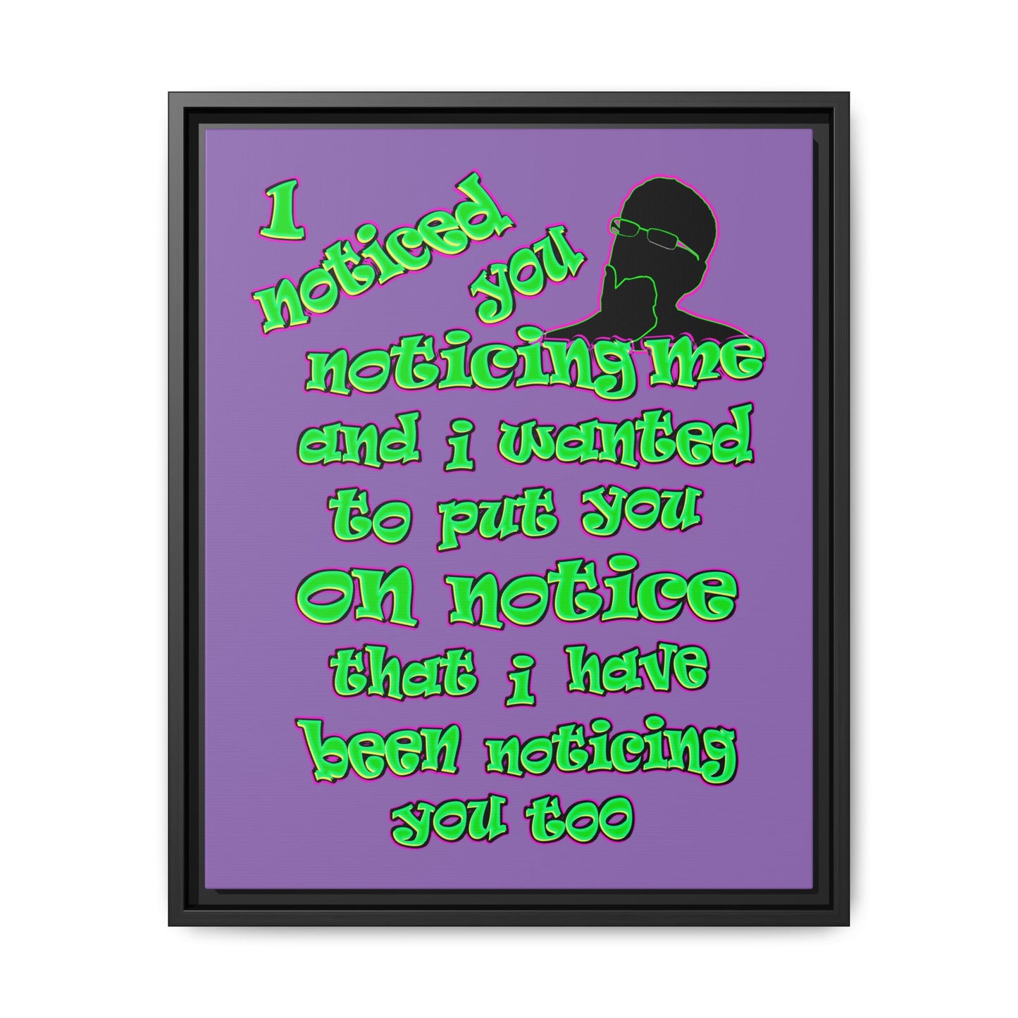 noticed you noticing - framed canvas art (light purple)